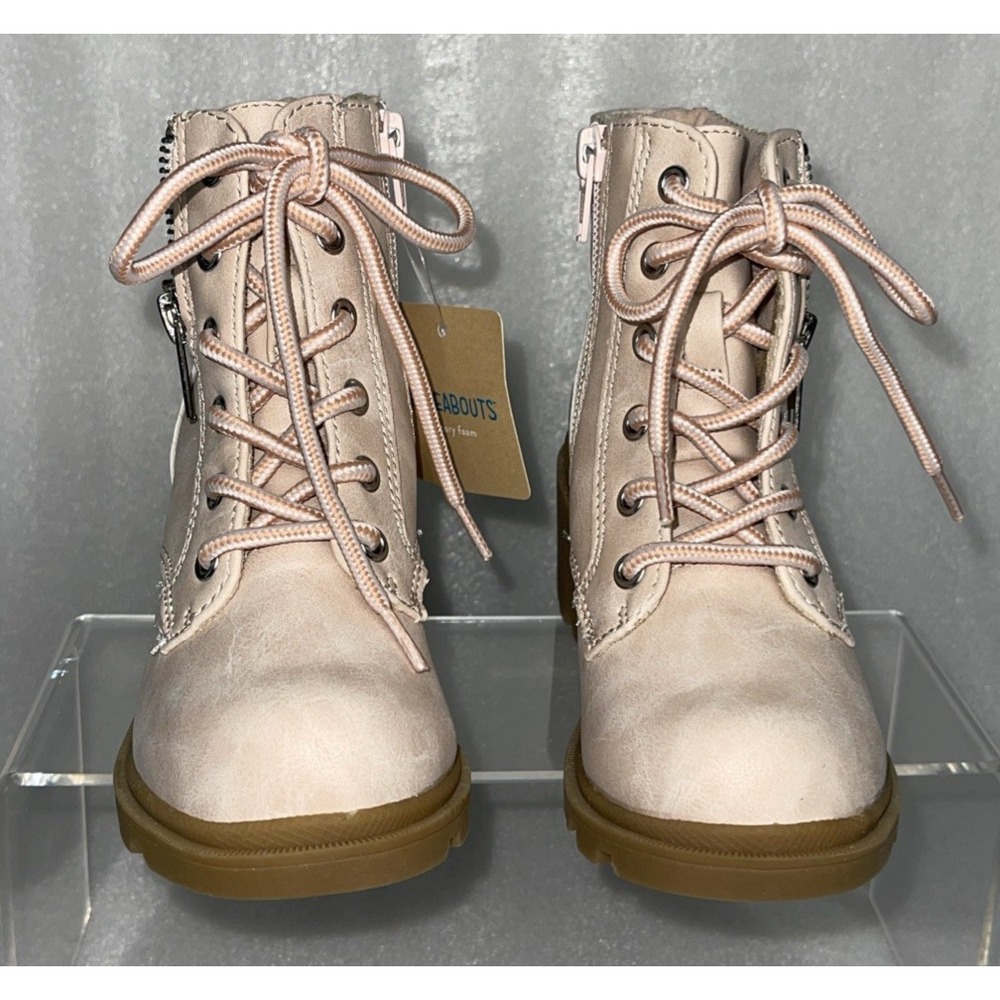 Therabouts Kinsley Pink Rhinestone Hiker Block Heel Boots Girls Size 11 NEW - Picture 7 of 16